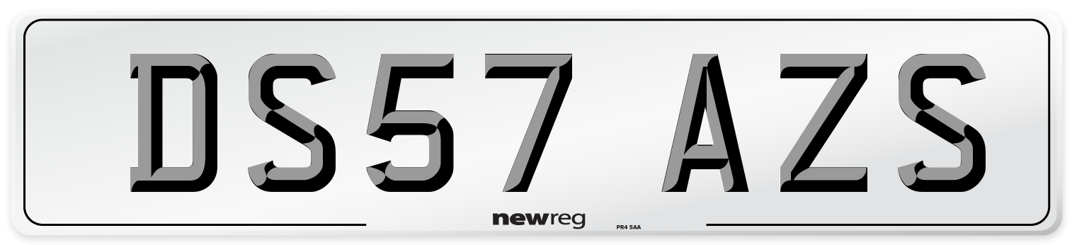 DS57 AZS Number Plate from New Reg